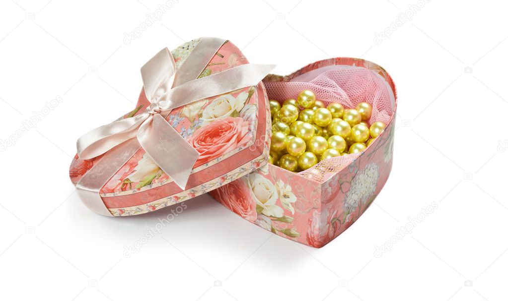 Pink heart shaped jewel box