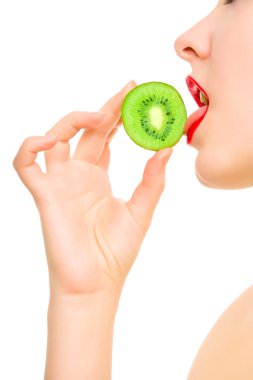 Woman's hand with kiwi clipart