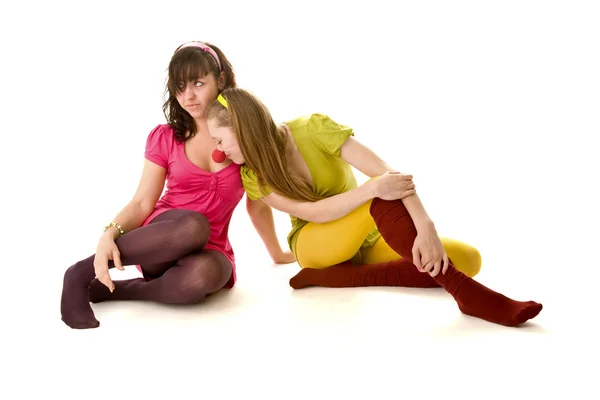 Dwie dziewczyny śmieszne — Zdjęcie stockowe