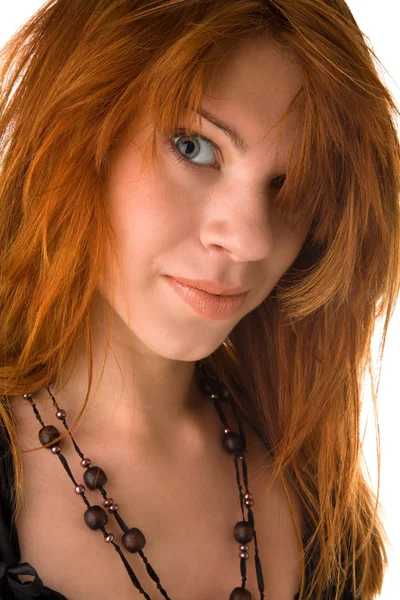 Menina ruiva com cabelo bagunçado — Fotografia de Stock