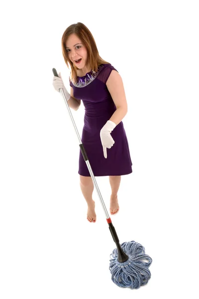 stock image Girl with mop