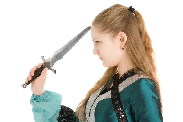 ELF дівчина з ножем — стокове фото