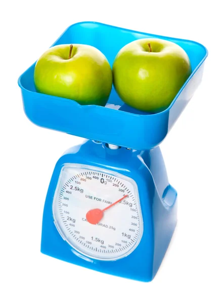 Picture of scale with apples — Stock Photo, Image