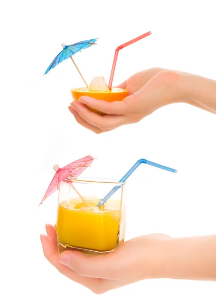 Woman's hands with cocktail — Stock Photo, Image