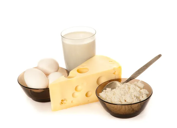 Dairy products and eggs — Stock Photo, Image