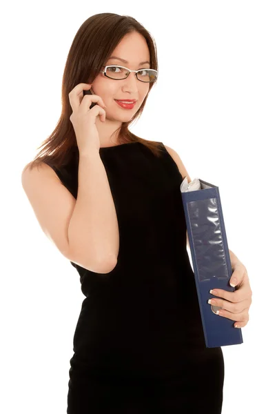 Красивая деловая женщина звонит по телефону — стоковое фото