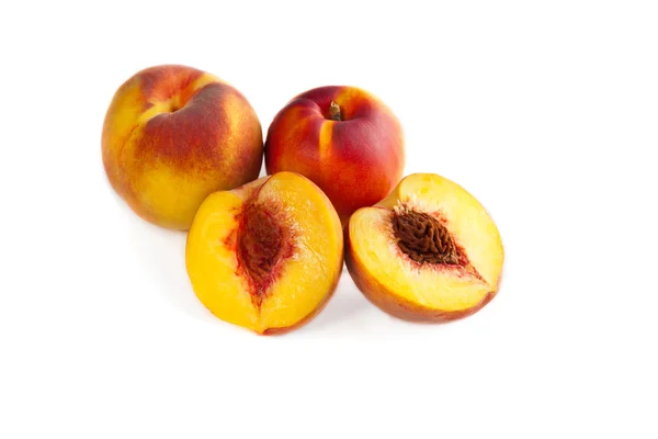 Peaches isolated on the white background — Stock Photo, Image