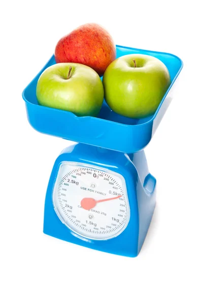 Picture of scale with apples — Stock Photo, Image