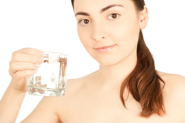 一杯水的女人的图片 — 图库照片