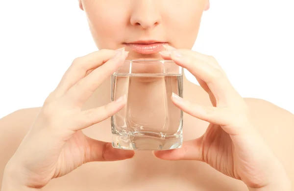 Imagem de mulher com um copo de água — Fotografia de Stock