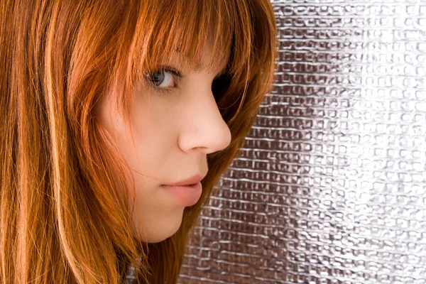 Portrait of beautiful ginger-haired woman — Stock Photo, Image
