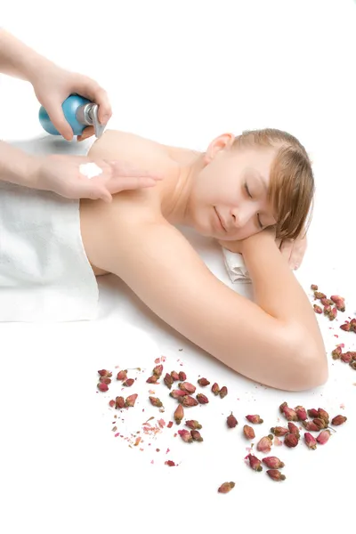 Mulher em procedimentos de spa — Fotografia de Stock