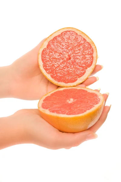To stykker grapefrukt – stockfoto