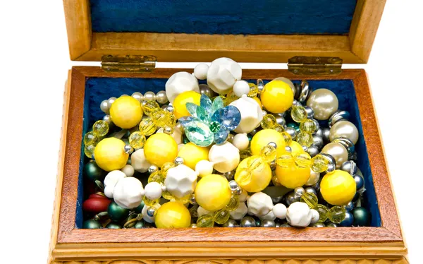 Caixa de jóias isolada em branco — Fotografia de Stock