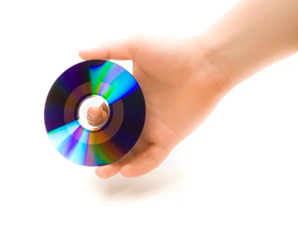 stock image Man's hand with cd disk