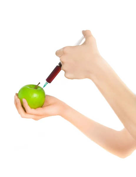 Woman's hands with unhealthy fruit — Stock Photo, Image