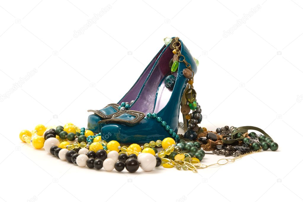 Woman's shoes with jewelry