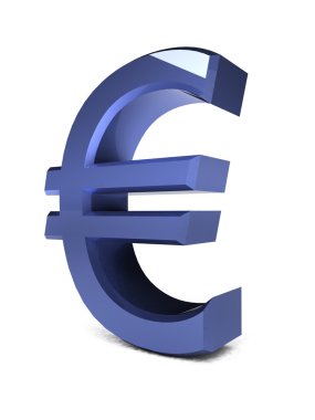 3D metal euro simgesini