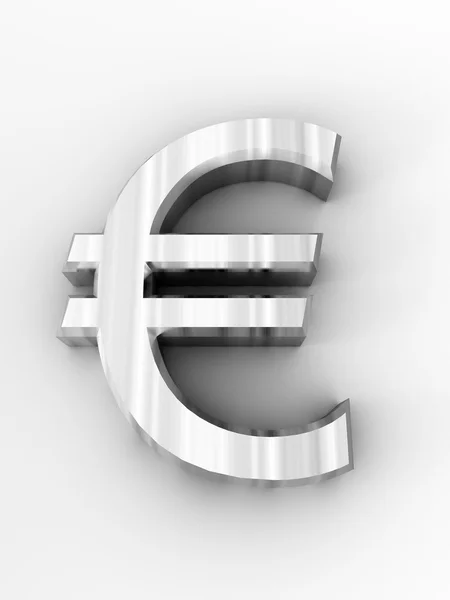 3d 金属欧元符号 — 图库照片