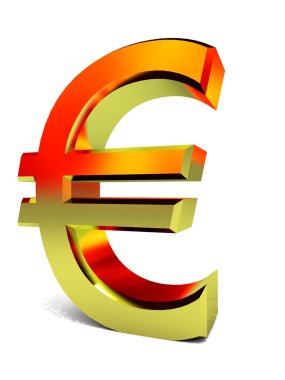 3D metal euro simgesini