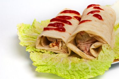 Doner kebab on a plate clipart