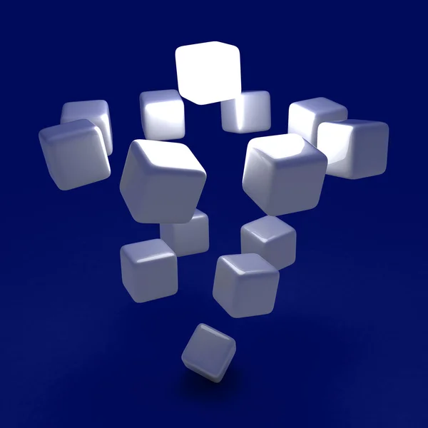 3d 빛나는 화려한 큐브 — 스톡 사진