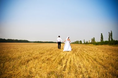 Couple in a field clipart