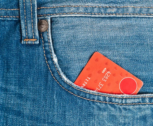 stock image blue denim and credit card