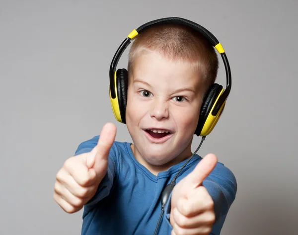 stock image Young boy in headphones