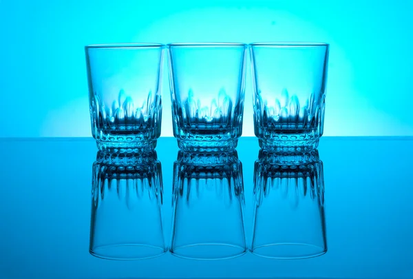 stock image Glases isolated on blue background