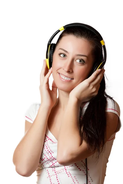 Zenét hallgató lány — Stock Fotó