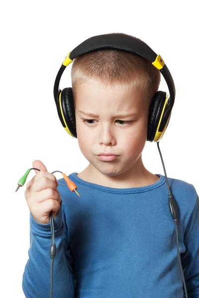 Young boy in headphones — Stock Photo, Image