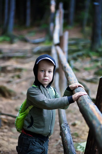 Portrait d'un enfant dans la forêt — Photo