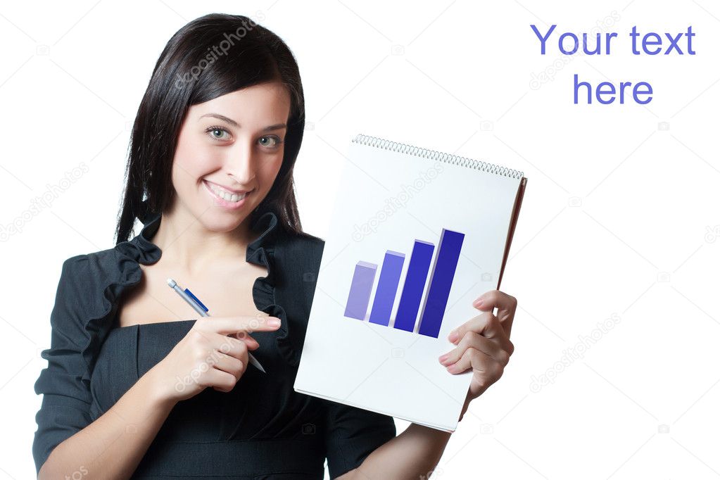 Businesswomanl holding a graph