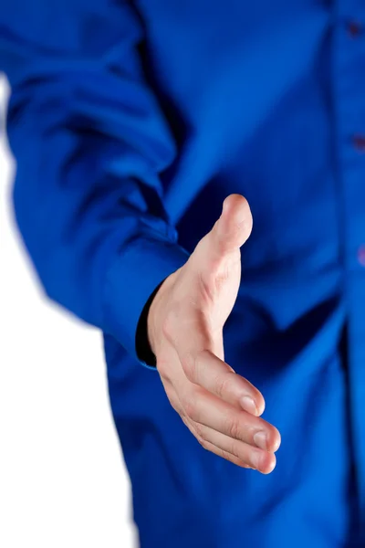 View of business man extending hand to shake — Stock Photo, Image