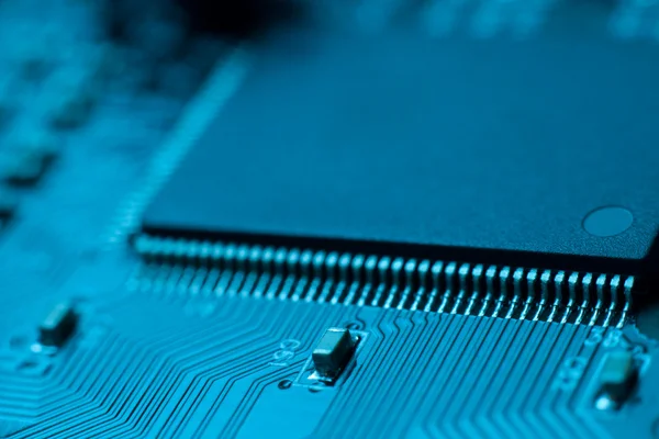 Electronic circuit board with processor — Stock Photo, Image
