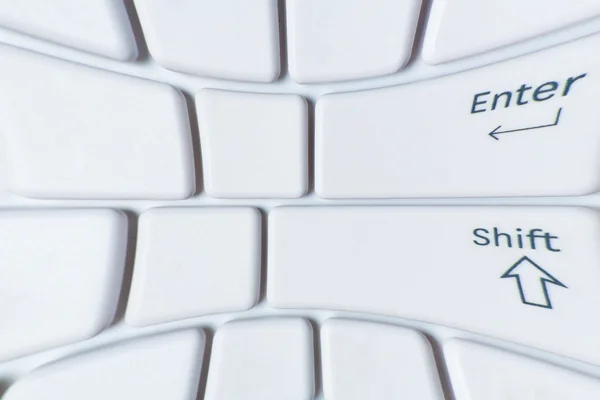 White distorted laptop keyboard close-up — Stock Photo, Image