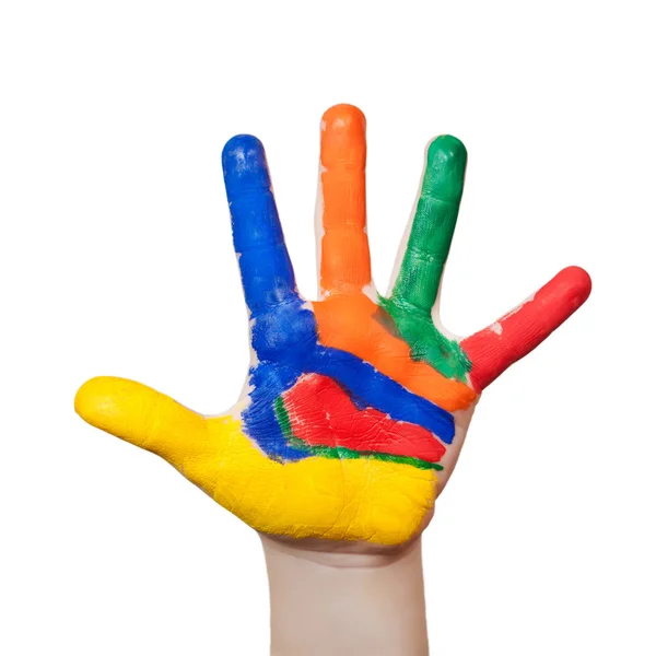 Painted colorful hand — Stock Photo, Image