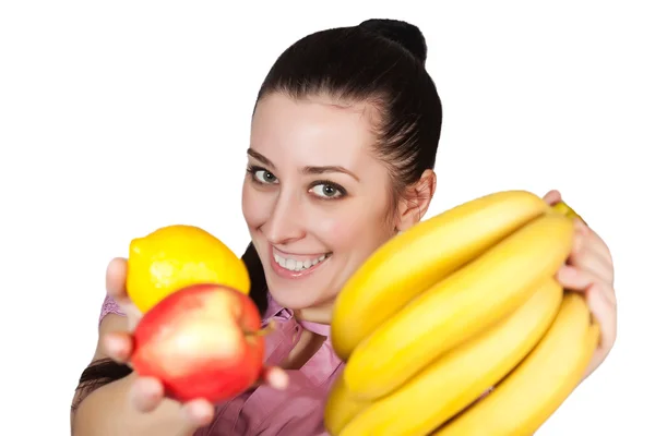 Young woman holding fruit — Stock Photo, Image