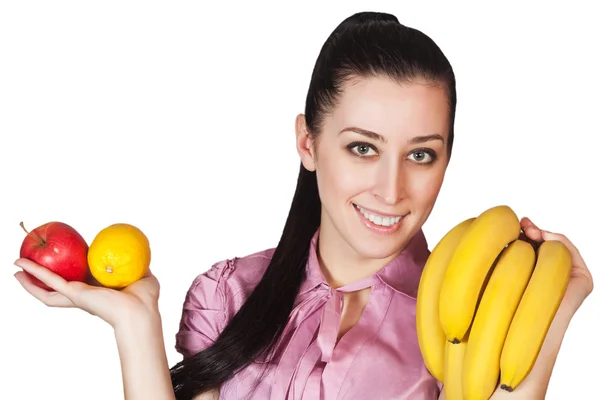 Young woman holding fruit — Stock Photo, Image