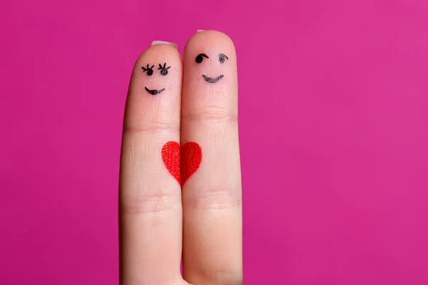 Happy fingers couple in love — Stock Photo, Image