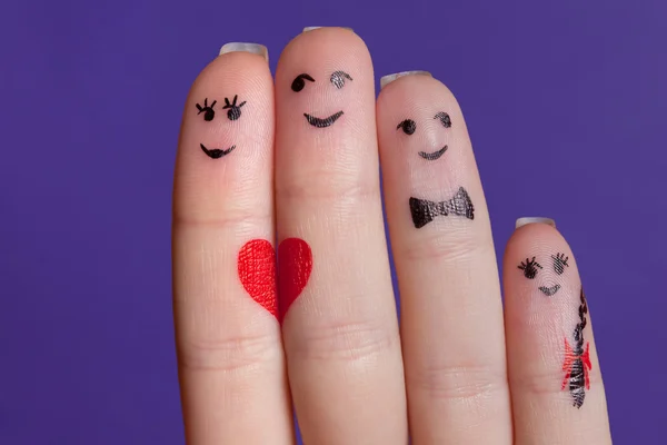 stock image Happy fingers family in love