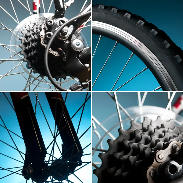 Part of the bike. wheel, tire, chain, sprocket — Stock Photo, Image
