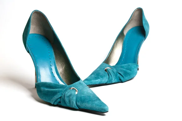 Buty cyjan kobiet — Zdjęcie stockowe