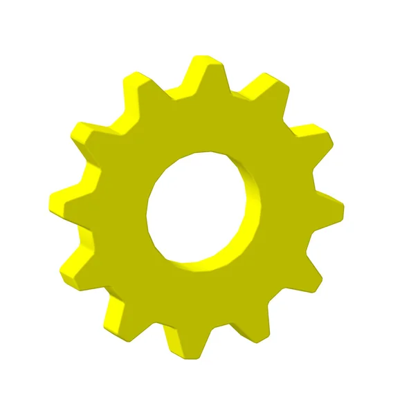 Gear yellow machine wheel — Stock Photo, Image