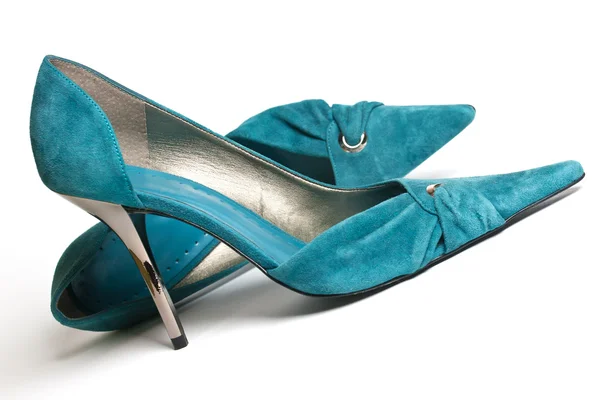 Синяя женская обувь — стоковое фото