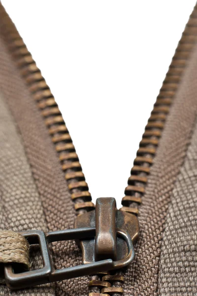 Zipper on white background — Stock Photo, Image