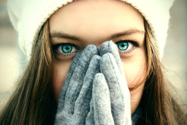 Happy girl amazed by having seen something wonderful