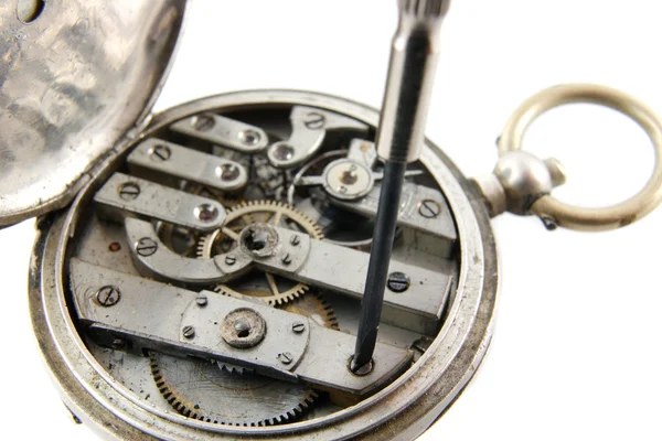 Stary mechanizm Zegarek kieszonkowy — Zdjęcie stockowe