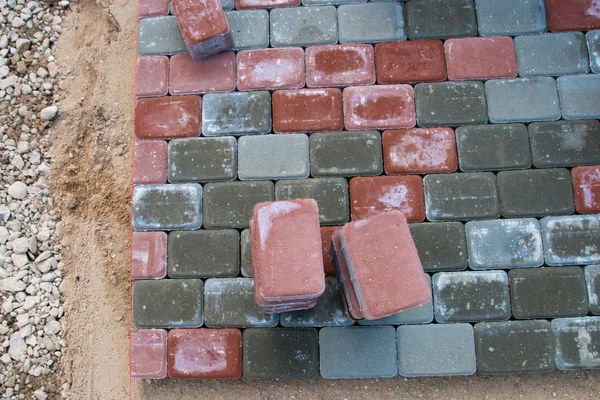 Paving the brick road — Stock Photo, Image